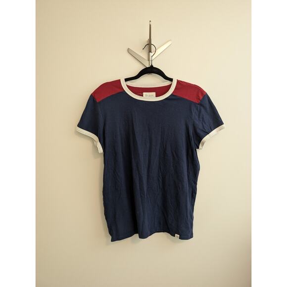 Marine Layer Re-Spun Tee Large Retro Striped Ringer Eco-Friendly Cotton Unisex - Picture 1 of 8